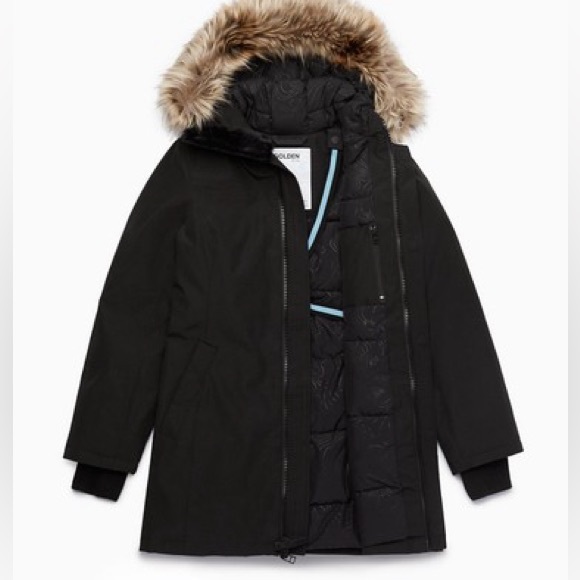 Aritzia Jackets & Blazers - Aritzia Golden by TNA Haven Black Parka Coat with Faux Fur Hood size XS